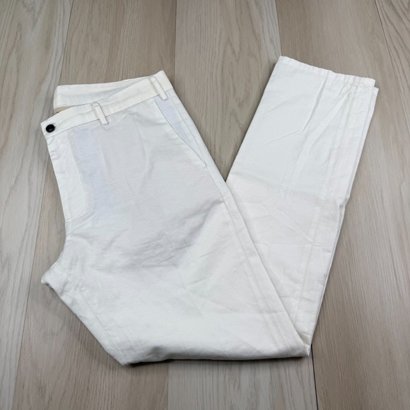 Peter Millar Mens White Somerset Tailored Fit 2 Way Stretch Chino Pants Size 35
